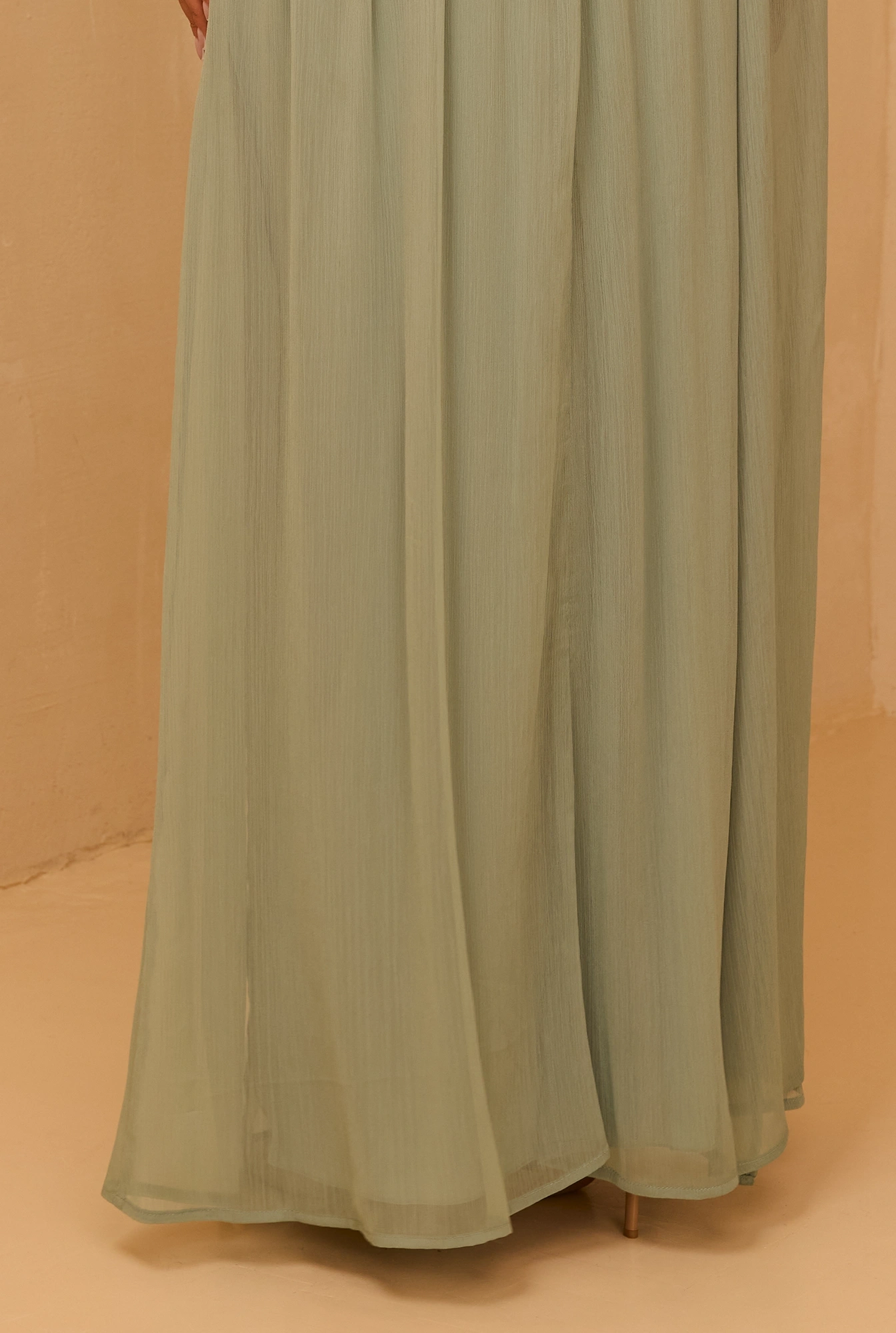 Serena - Maxivestido asimétrico con mangas sueltas desmontables y bajo con volantes